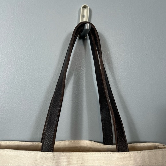 Warden Brooks New York Large Canvas Tote With Leather Handle Made in USA - Picture 7 of 15